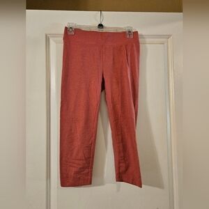Coral Colored Cropped Leggings, XS